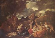 Nicolas Poussin The Andrians Known as the Great Bacchanal with Woman Playing a Lute (mk05) oil painting on canvas